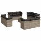 Preview: 13-tlg. Garten-Sofagarnitur mit Kissen Hellgrau Poly Rattan
