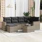 Preview: ARDEBO.de - 7-tlg. Garten-Sofagarnitur mit Kissen Hellgrau Poly Rattan