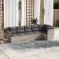 Preview: ARDEBO.de - 6-tlg. Garten-Sofagarnitur mit Kissen Hellgrau Poly Rattan