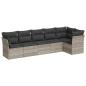 Preview: 6-tlg. Garten-Sofagarnitur mit Kissen Hellgrau Poly Rattan