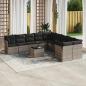 Preview: ARDEBO.de - 11-tlg. Garten-Sofagarnitur mit Kissen Hellgrau Poly Rattan