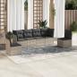 Preview: ARDEBO.de - 6-tlg. Garten-Sofagarnitur mit Kissen Hellgrau Poly Rattan