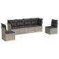 Preview: 6-tlg. Garten-Sofagarnitur mit Kissen Hellgrau Poly Rattan