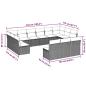 Preview: 13-tlg. Garten-Sofagarnitur mit Kissen Hellgrau Poly Rattan