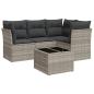 Preview: 5-tlg. Garten-Sofagarnitur mit Kissen Hellgrau Poly Rattan