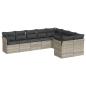 Preview: 9-tlg. Garten-Sofagarnitur mit Kissen Hellgrau Poly Rattan