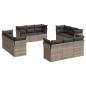 Preview: 12-tlg. Garten-Sofagarnitur mit Kissen Hellgrau Poly Rattan