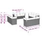 Preview: 12-tlg. Garten-Sofagarnitur mit Kissen Hellgrau Poly Rattan