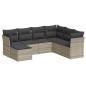 Preview: 7-tlg. Garten-Sofagarnitur mit Kissen Hellgrau Poly Rattan