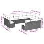 Preview: 13-tlg. Garten-Sofagarnitur mit Kissen Hellgrau Poly Rattan