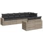 Preview: ARDEBO.de - 8-tlg. Garten-Sofagarnitur mit Kissen Hellgrau Poly Rattan
