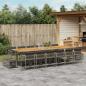 Preview: ARDEBO.de - 17-tlg. Garten-Essgruppe mit Kissen Grau Poly Rattan