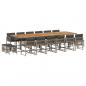 Preview: 17-tlg. Garten-Essgruppe mit Kissen Grau Poly Rattan