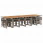 Preview: 17-tlg. Garten-Essgruppe mit Kissen Grau Poly Rattan