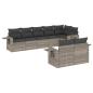 Preview: 8-tlg. Garten-Sofagarnitur mit Kissen Hellgrau Poly Rattan