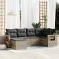 Preview: ARDEBO.de - 6-tlg. Garten-Sofagarnitur mit Kissen Hellgrau Poly Rattan