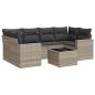 Preview: 7-tlg. Garten-Sofagarnitur mit Kissen Hellgrau Poly Rattan