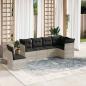 Preview: ARDEBO.de - 6-tlg. Garten-Sofagarnitur mit Kissen Hellgrau Poly Rattan