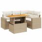 Preview: 5-tlg. Garten-Sofagarnitur mit Kissen Beige Poly Rattan