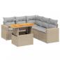 Preview: 6-tlg. Garten-Sofagarnitur mit Kissen Beige Poly Rattan