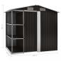 Preview: Gartenhaus mit Regal Braun 205x130x183 cm Eisen