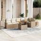 Preview: ARDEBO.de - 7-tlg. Garten-Sofagarnitur mit Kissen Beige Poly Rattan
