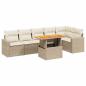 Preview: 7-tlg. Garten-Sofagarnitur mit Kissen Beige Poly Rattan