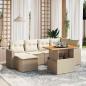 Preview: ARDEBO.de - 7-tlg. Garten-Sofagarnitur mit Kissen Beige Poly Rattan