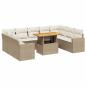 Preview: 10-tlg. Garten-Sofagarnitur mit Kissen Beige Poly Rattan