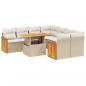 Preview: 9-tlg. Garten-Sofagarnitur mit Kissen Beige Poly Rattan