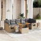 Preview: ARDEBO.de - 8-tlg. Garten-Sofagarnitur mit Kissen Beige Poly Rattan