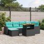 Preview: ARDEBO.de - 11-tlg. Garten-Sofagarnitur mit Kissen Beige Poly Rattan