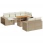 Preview: 11-tlg. Garten-Sofagarnitur mit Kissen Beige Poly Rattan