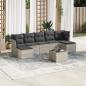 Preview: ARDEBO.de - 8-tlg. Garten-Sofagarnitur mit Kissen Hellgrau Poly Rattan