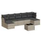 Preview: 8-tlg. Garten-Sofagarnitur mit Kissen Hellgrau Poly Rattan