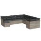 Preview: 11-tlg. Garten-Sofagarnitur mit Kissen Hellgrau Poly Rattan