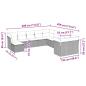 Preview: 11-tlg. Garten-Sofagarnitur mit Kissen Hellgrau Poly Rattan