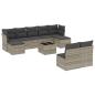 Preview: 10-tlg. Garten-Sofagarnitur mit Kissen Hellgrau Poly Rattan