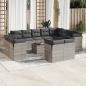 Preview: ARDEBO.de - 13-tlg. Garten-Sofagarnitur mit Kissen Hellgrau Poly Rattan