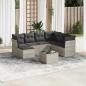 Preview: ARDEBO.de - 8-tlg. Garten-Sofagarnitur mit Kissen Hellgrau Poly Rattan