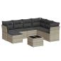 Preview: 8-tlg. Garten-Sofagarnitur mit Kissen Hellgrau Poly Rattan