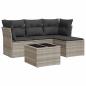 Preview: 5-tlg. Garten-Sofagarnitur mit Kissen Hellgrau Poly Rattan
