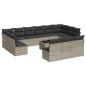 Preview: 14-tlg. Garten-Sofagarnitur mit Kissen Hellgrau Poly Rattan