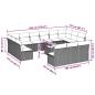 Preview: 14-tlg. Garten-Sofagarnitur mit Kissen Hellgrau Poly Rattan