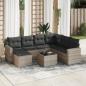 Preview: ARDEBO.de - 8-tlg. Garten-Sofagarnitur mit Kissen Hellgrau Poly Rattan