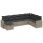 Preview: 8-tlg. Garten-Sofagarnitur mit Kissen Hellgrau Poly Rattan