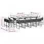 Preview: 13-tlg. Garten-Essgruppe mit Kissen Grau Poly Rattan