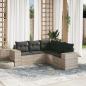 Preview: ARDEBO.de - 5-tlg. Garten-Sofagarnitur mit Kissen Hellgrau Poly Rattan