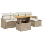 Preview: 6-tlg. Garten-Sofagarnitur mit Kissen Beige Poly Rattan