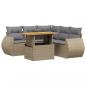 Preview: 6-tlg. Garten-Sofagarnitur mit Kissen Beige Poly Rattan